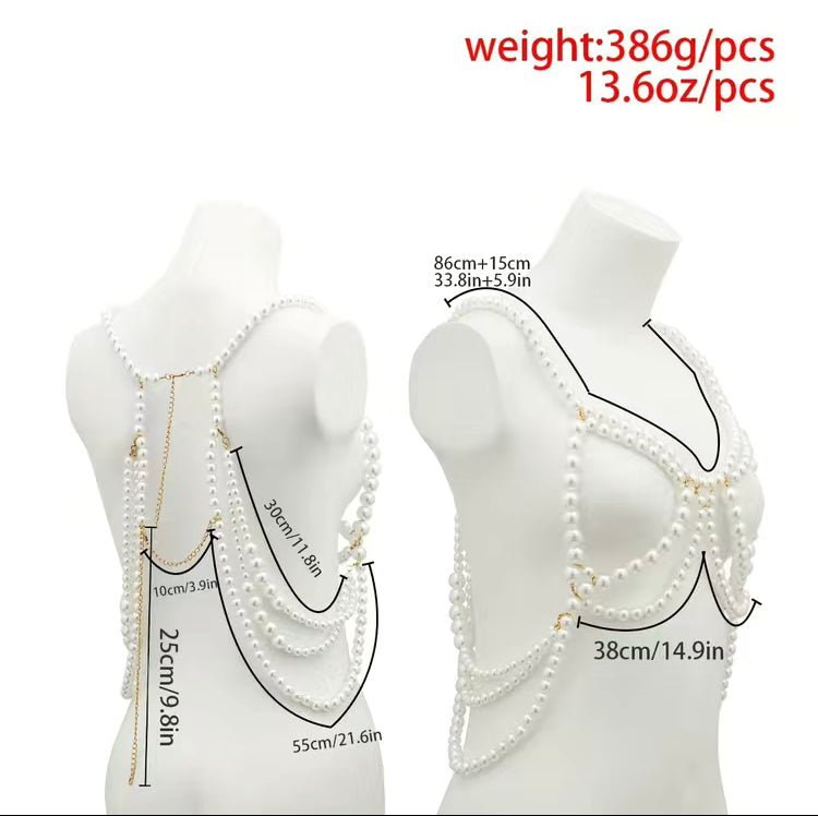 Multilayer Pearl Bikini Body Chain