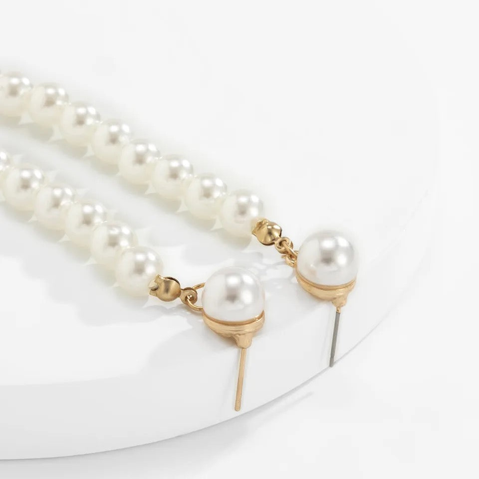 Pearl Drop Tassel Earrings