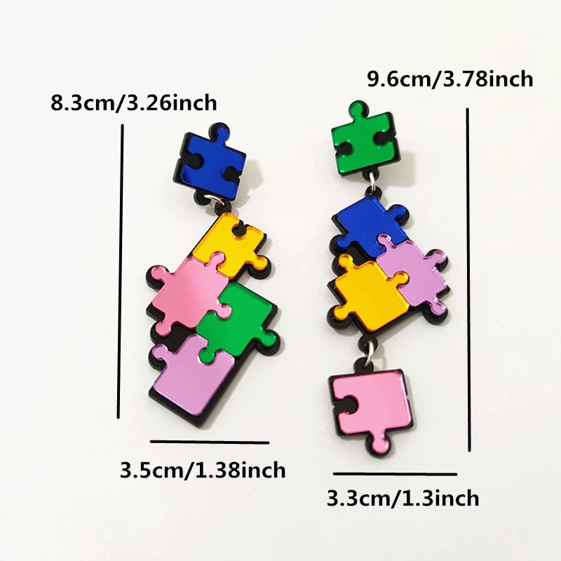 Mirror Puzzle Pieces Earrings
