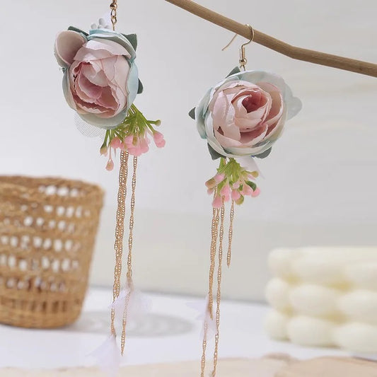 Elegant Drop Flower Earrings