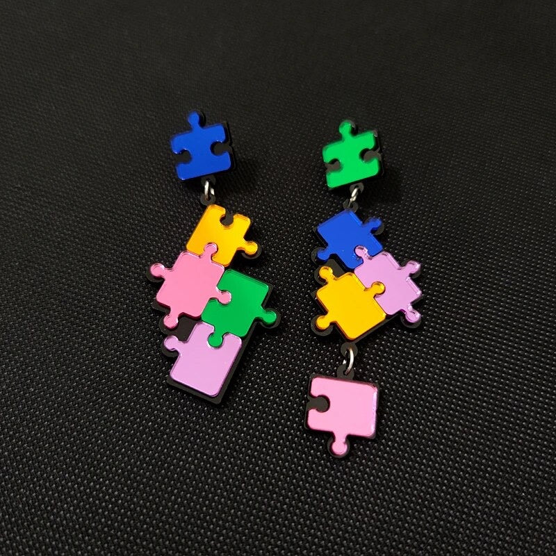 Mirror Puzzle Pieces Earrings