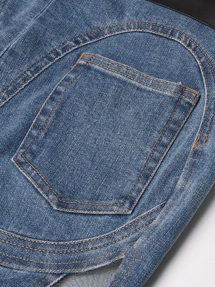 Irregular Cut Out Jeans