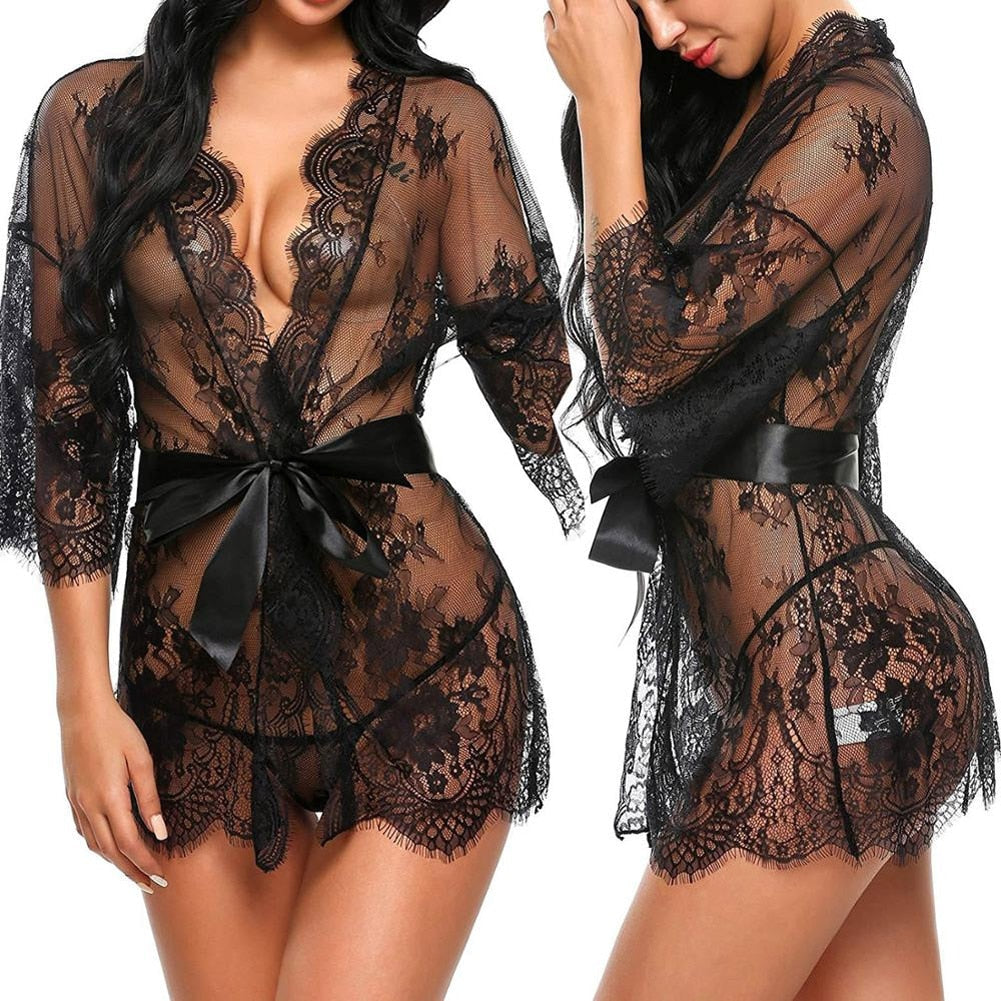 Lace See-through Robe