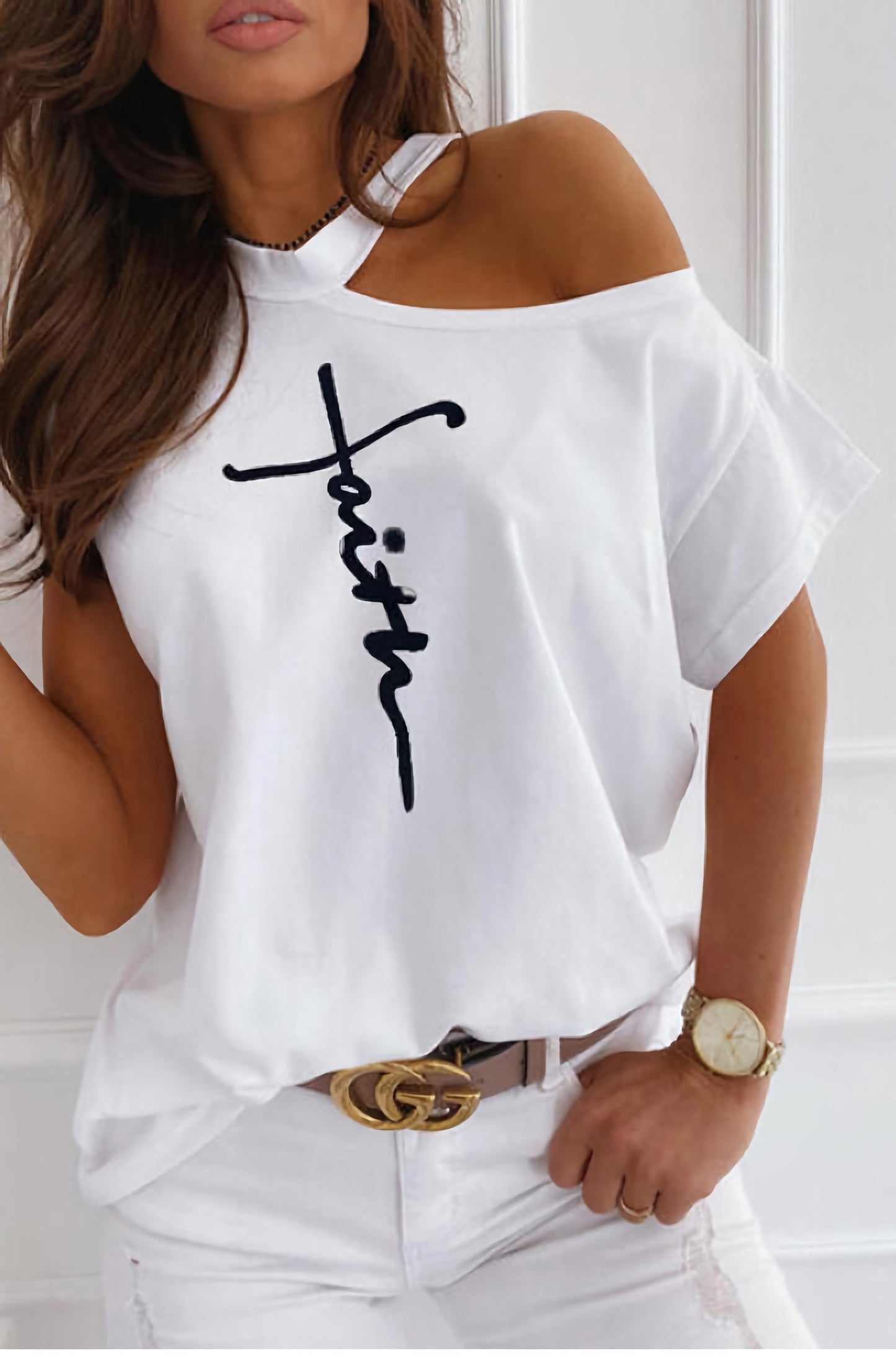 Letter Print Casual T-shirt